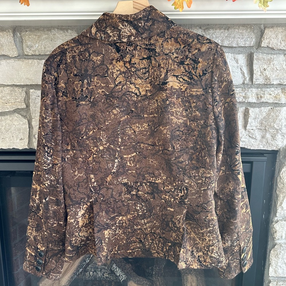 Anthracite Ladies Blazer Tweed Paisley Textured Camouflage Size 12 Women - Picture 13 of 14